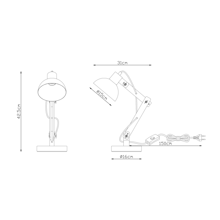 Globo - Lámpara de mesa 1xE27/40W/230V haya