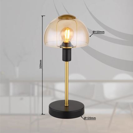 Globo - Mesa táctil lámpara 1xE14/25W/230V negro/dorado