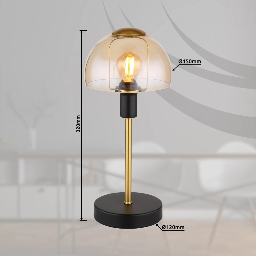 Globo - Mesa táctil lámpara 1xE14/25W/230V negro/dorado