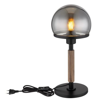 Globo - Lámpara de mesa 1xE27/40W/230V negro/marrón