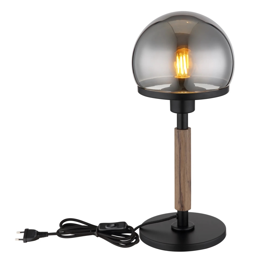 Globo - Lámpara de mesa 1xE27/40W/230V negro/marrón