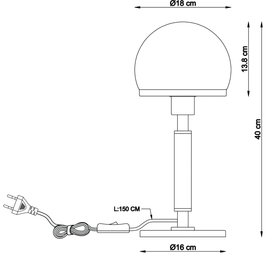 Globo - Lámpara de mesa 1xE27/40W/230V negro/marrón