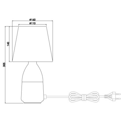 GLOBO 24135C - Lámpara de mesa EUGEN 1xE14/40W/230V