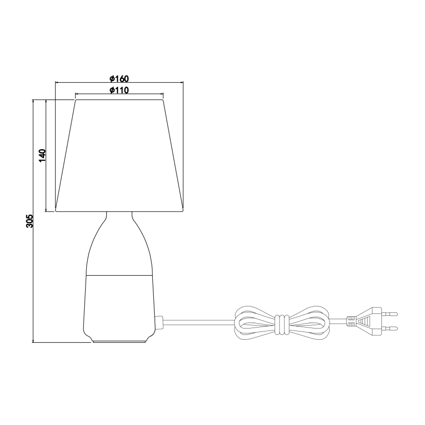 GLOBO 24135C - Lámpara de mesa EUGEN 1xE14/40W/230V