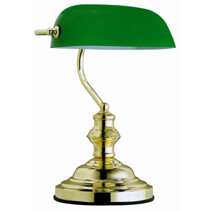 GLOBO 2491 - Lámpara de mesa ANTIQUE 1xE27/60W verde - dorado