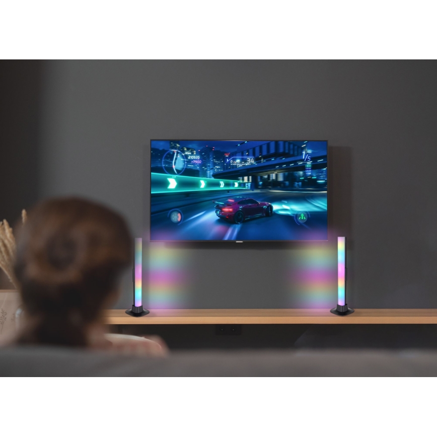 Globo RGB- SET 2x LED RGB Lámpara de mesa regulable 2en1 LED/2W/5V USB Wi-Fi Tuya