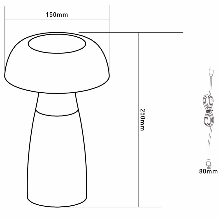 Globo - Lámpara de mesa LED recargable y regulable LED/1,5W/5V 800mAh 2700K/4000K/6500K