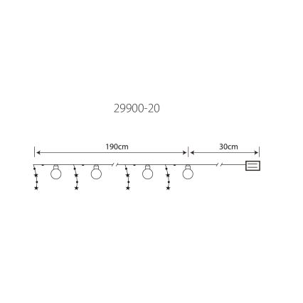 Globo 29900-20 - LED Cadena decorativa 20xLED/0,03W/2xAA