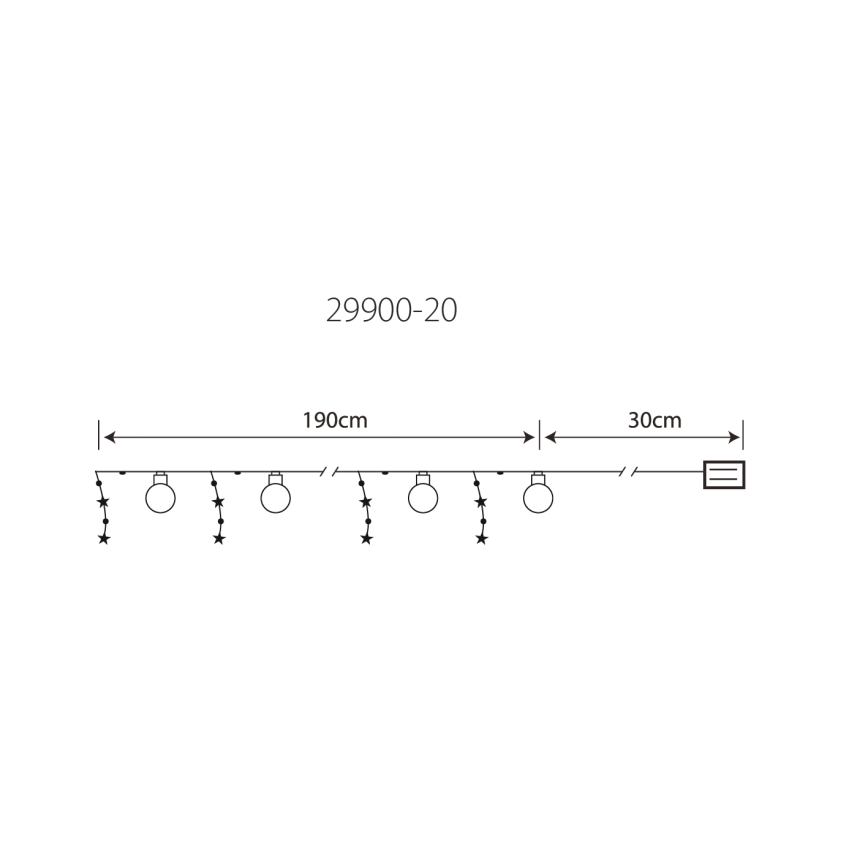 Globo 29900-20 - LED Cadena decorativa 20xLED/0,03W/2xAA