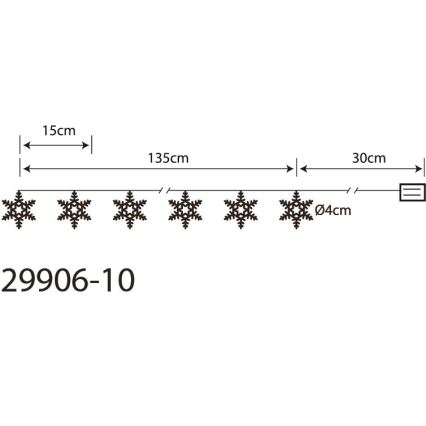 Globo 29906-10 - LED Cadena decorativa 10xLED/0,03W/2xAA