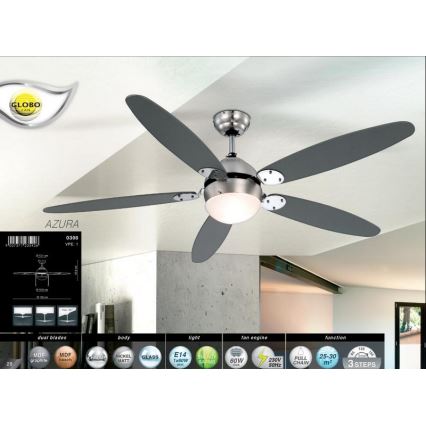 GLOBO 0308 - Ventilador de techo AZURA 1xE14/60W/230V