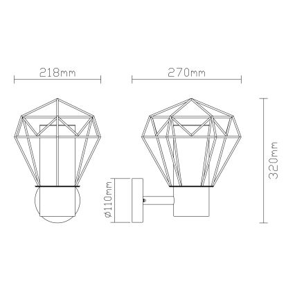 Globo - Aplique de exterior 1xE27/15W/230V IP44