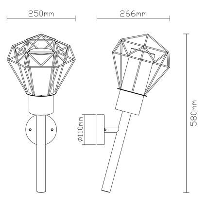 Globo - Aplique de exterior 1xE27/15W/230V IP44