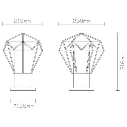 Globo - Lámpara de exterior 1xE27/15W/230V IP44