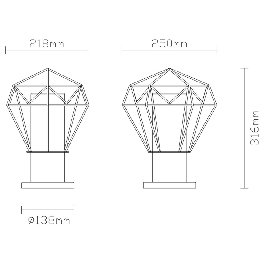 Globo - Lámpara de exterior 1xE27/15W/230V IP44