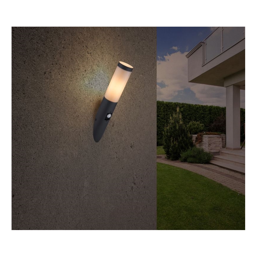Globo - Aplique para exterior con sensor 1xE27/15W/230V IP44