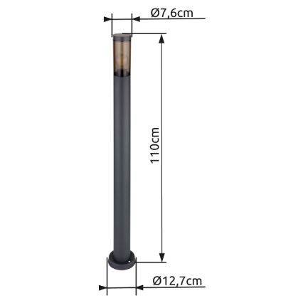 Globo - Lámpara de exterior 1xE27/23W/230V 110 cm IP44