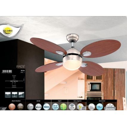 Globo - Ventilador de techo 1xE14/60W/230V