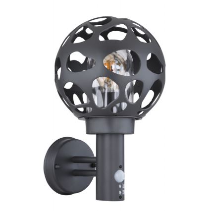 Globo - Aplique de exterior con sensor 1xE27/15W/230V IP44