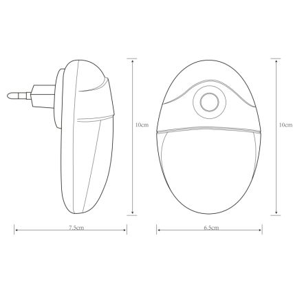 Globo - LED Luz de orientación con sensor para enchufes 4xLED/0,6W/230V 6500K