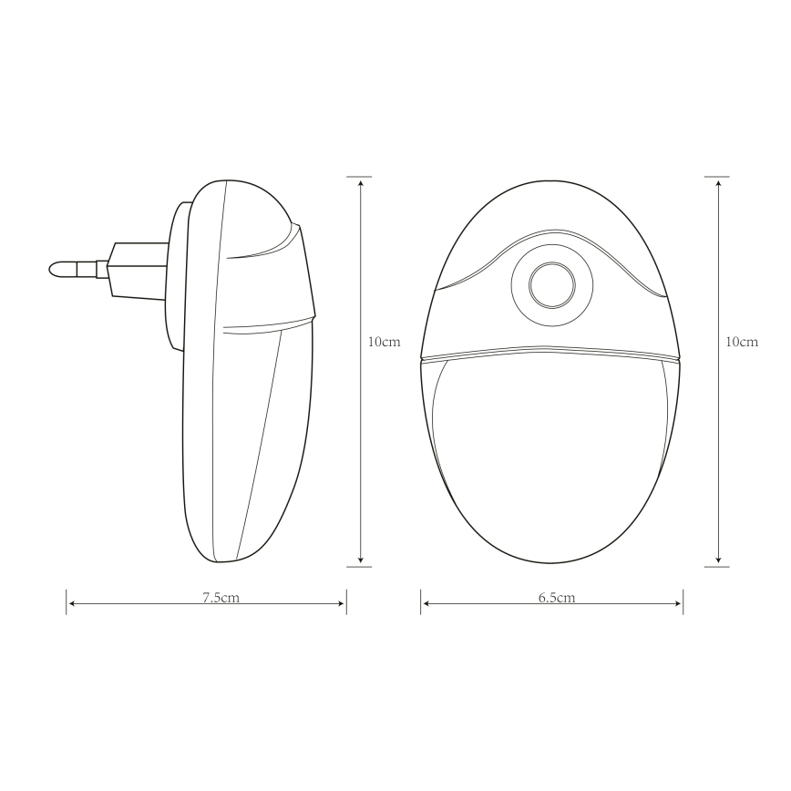 Globo - LED Luz de orientación con sensor para enchufes 4xLED/0,6W/230V 6500K