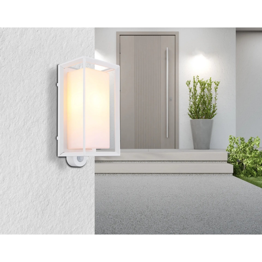 Globo - Aplique para exterior con sensor 1xE27/60W/230V IP44 blanco