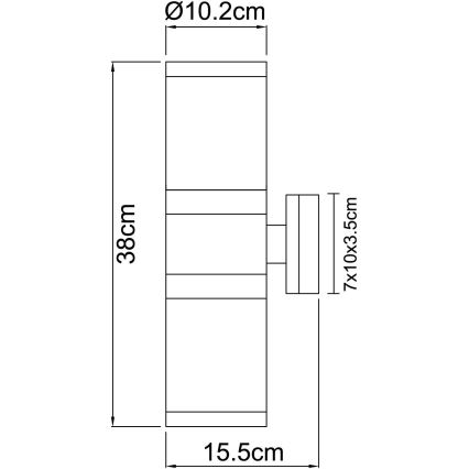 GLOBO 32014-2 - Aplique exterior XELOO 2xE27/60W IP44