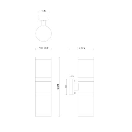 Globo - Aplique de exterior 2xE27/60W/230V IP44