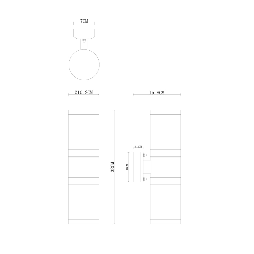 Globo - Aplique de exterior 2xE27/60W/230V IP44