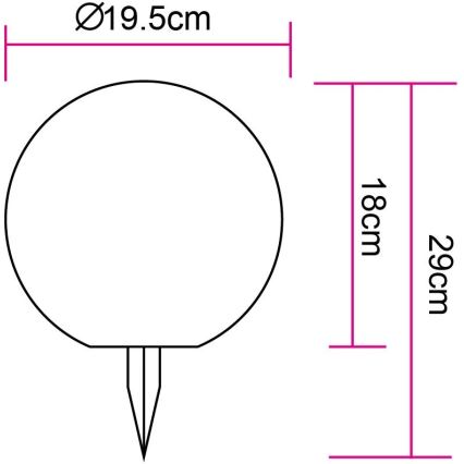 Globo - Lámpara solar LED 20xLED/0,06W/3,2V diá. 19,5 cm IP44