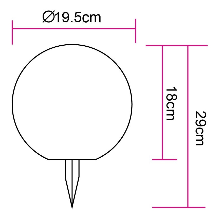 Globo - Lámpara solar LED 20xLED/0,06W/3,2V diá. 19,5 cm IP44