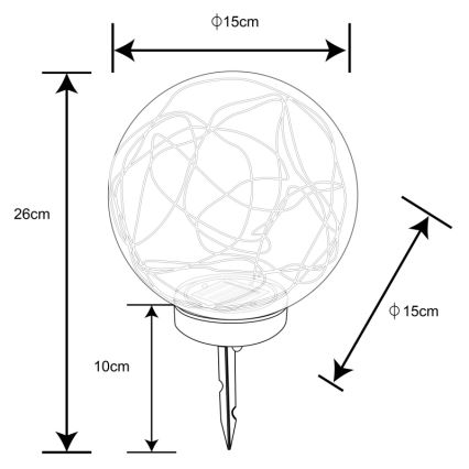 Globo - Lámpara solar LED 20xLED/0,06W/1,2V diá. 15 cm IP44 600 mAh
