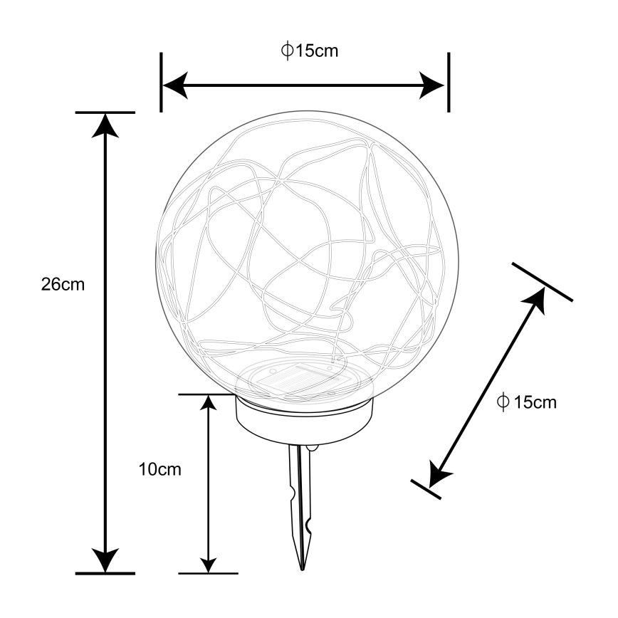 Globo - Lámpara solar LED 20xLED/0,06W/1,2V diá. 15 cm IP44 600 mAh