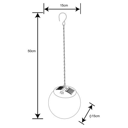 Globo 33805H - Lámpara de araña solar en cadena 20xLED/0,06W/1,2V d. 15 cm IP44