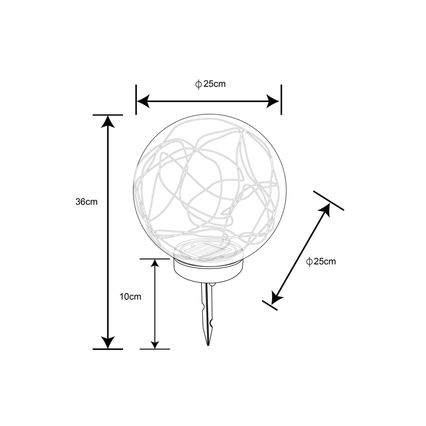 Globo 33807 - Lámpara solar 40xLED/0,06W/1,2V d. 25 cm IP44