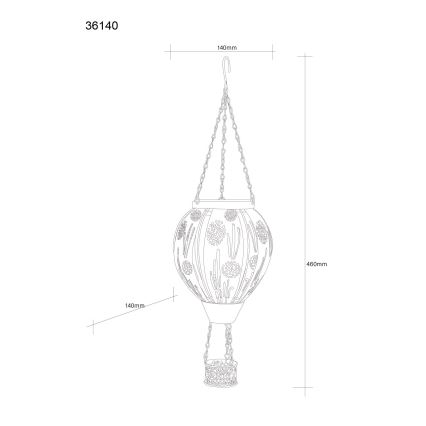 Globo - Decoración colgante solar LED 12xLED/0,02W/3V IP44 globo volante