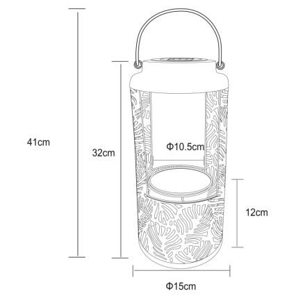 Globo - Lámpara solar LED LED/0,06W/3V 3000K IP44