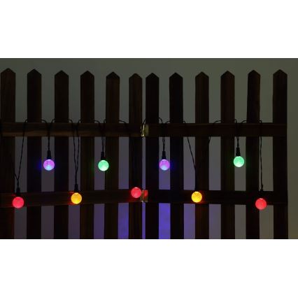 Globo - Cadena solar LED RGB 20xLED/0,06W/3V 770 cm IP44