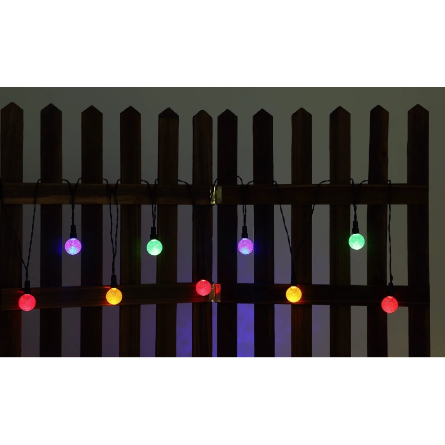 Globo - Cadena solar LED RGB 20xLED/0,06W/3V 770 cm IP44