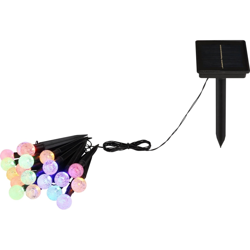 Globo - Cadena solar LED RGB 20xLED/0,06W/3V 770 cm IP44