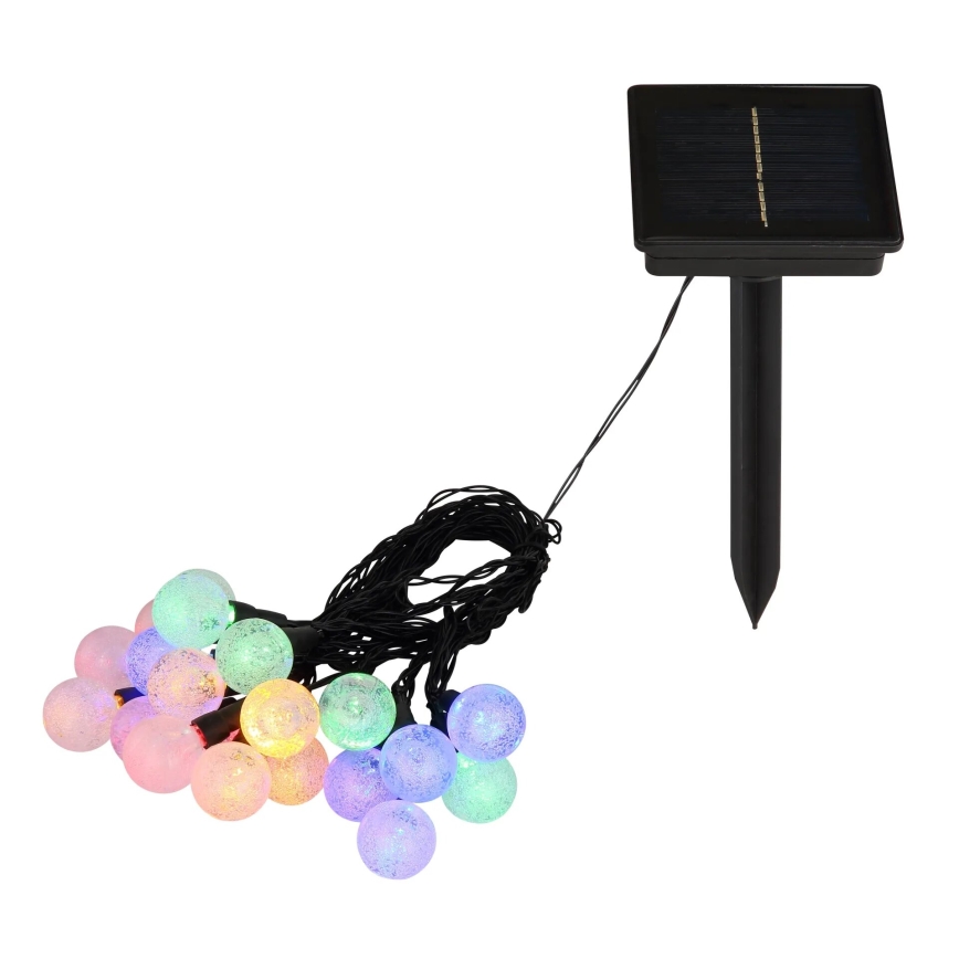 Globo - Cadena solar LED RGB 20xLED/0,06W/3V 770 cm IP44