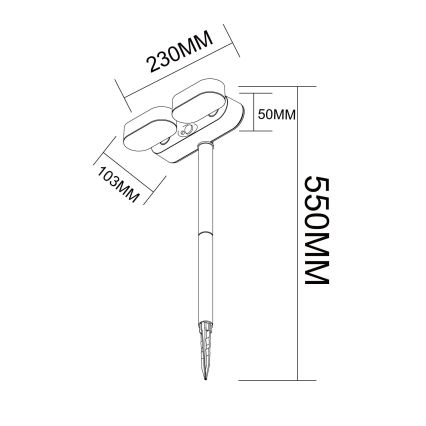 Globo - Lámpara solar LED con sensor LED/7,2W/3V IP44