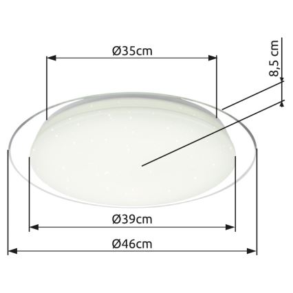 Globo - Plafón LED regulable LED/30W/230V 3000-6500K + control remoto