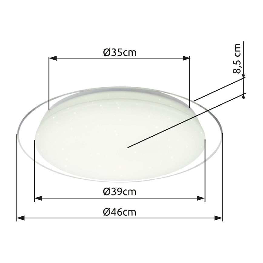 Globo - Plafón LED regulable LED/30W/230V 3000-6500K + control remoto