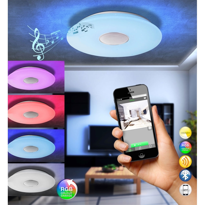 Globo - Plafón regulable RGBW LED/50W/230V + control remoto