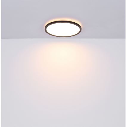 Globo - Luz de techo LED regulable para baño LED/18W/230V diá. 29,4 cm IP44 negro