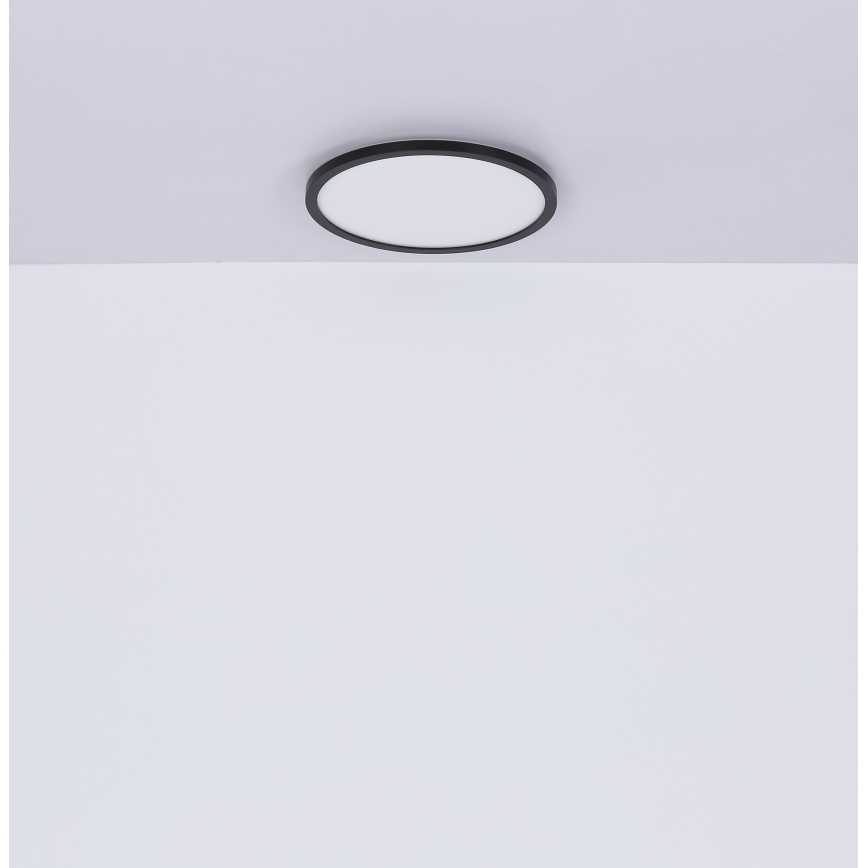Globo - Luz de techo LED regulable para baño LED/18W/230V diá. 29,4 cm IP44 negro