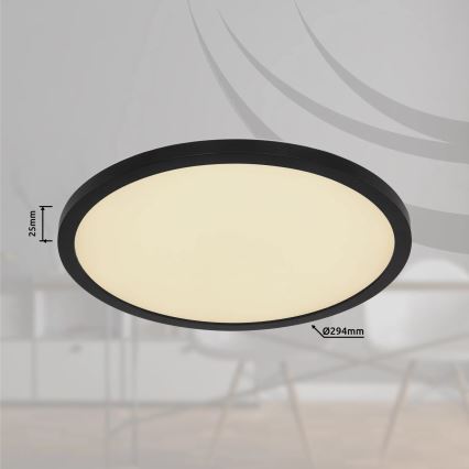 Globo - Plafón de baño LED RGB regulable LED/18W/230V 3000-6000K + control remoto IP44 negro