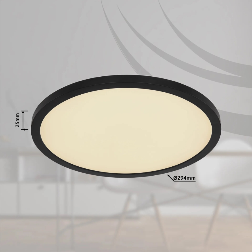 Globo - Plafón de baño LED RGB regulable LED/18W/230V 3000-6000K + control remoto IP44 negro