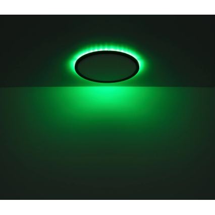 Globo - Plafón de baño LED RGB regulable LED/21W/230V 3000-6000K + control remoto IP44 negro